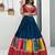 Navy Blue Pure Cotton Sequins Navratri Wear Lehenga Choli