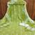Light green floral cotton salwar suit material with tie-dye dupatta
