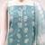 Aqua blue floral cotton salwar suit material with tie-dye dupatta