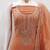 Orange georgette embroidered salwar suit material with santoon bottom