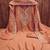 Orange georgette embroidered salwar suit material with santoon bottom