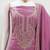 Elegant pink georgette embroidered salwar suit material with santoon bottom
