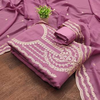 pink georgette embroidered salwar suit material with santoon bottom 5