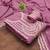 Elegant pink georgette embroidered salwar suit material with santoon bottom