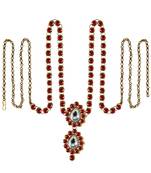 Waist Belt Gold Platted Red Color Stone Size 44 Inch With Adjustable