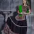 Black and green Gamthi work Rajwadi Navratri garba chaniya choli with Traditional Dupatta