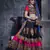 Pink and Black Gamthi work Navratri garba Rajwadi dresses with blue Traditional Dupatta for this Navratri garba