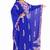 Luxurious Blue Stitched Kaftan Gown with Red & White Thread Work