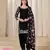Black premium embroidered roman silk semi stitched salwar suit