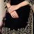 Black premium embroidered roman silk semi stitched salwar suit