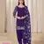 Purple premium embroidered roman silk semi stitched salwar suit