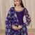 Purple premium embroidered roman silk semi stitched salwar suit