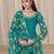 Teal Blue premium embroidered roman silk semi stitched salwar suit