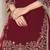 Blood Red premium embroidered roman silk semi stitched salwar suit