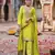 Lime yellow embroidery dhaga sequin work ready made suit (free size)