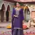 Purple embroidery dhaga sequin work ready made suit Full Stitched (free size)