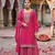 Rani pink embroidery dhaga sequin work ready made suit (free size)