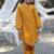 Mustard two pcs suit in pure cotton with sequin lacework