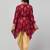 Maroon-beige two pieces set- dhoti shalwar and long asymmetrical top
