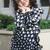 Black-white multistylish long tunic in satin- chiffon fabric