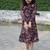 Black multi long tunic in floral chiffon fabric with lining