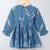 French blue printed georgette frock with lining
