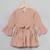Beige white designer frock for girl's in crepe fabric