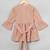 Beige white designer frock for girl's in crepe fabric