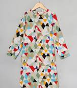 Multicolor long tunic for girls in crepe fabric