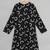 Black-white long multicolor tunic for girls in crepe fabric