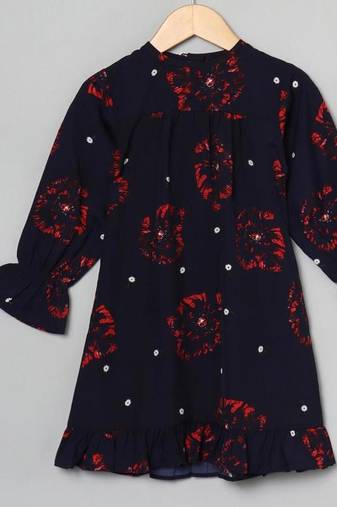 Designer multicolor tunic for girls in crepe fabric