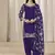 Purple embroidered chanderi silk patiyala salwar kameez
