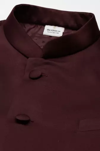 Wine bandhgala suit