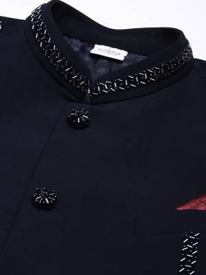 Navy embroidery bandhgala 2