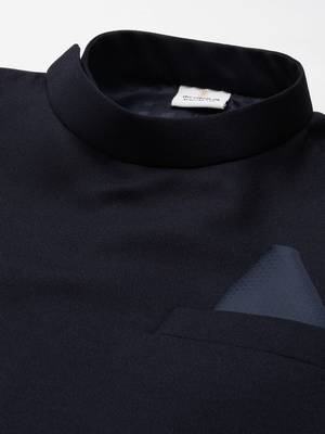 Navy blue embroidery bandhgala 3
