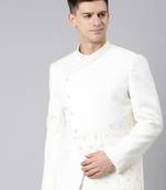 Off white overlap design bandhgala