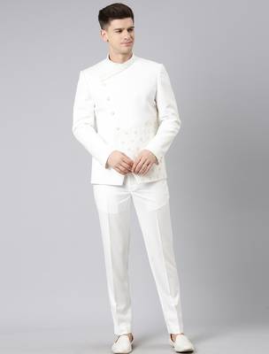 Off white overlap design bandhgala 2