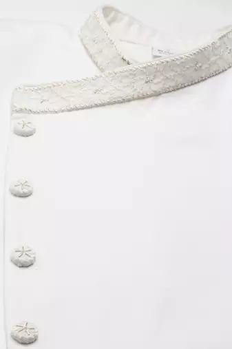 Off white overlap design bandhgala