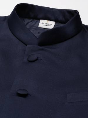 Navy blue bandhgala suit 3
