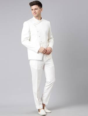 Off white overlap design bandhgala 5