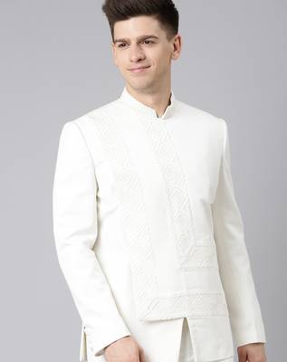 Offwhite angrakha geometrical bandhgala 1