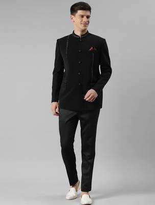 Black embroidery bandhgala 1