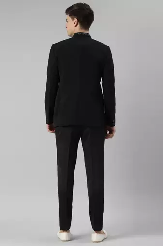 Black embroidery bandhgala