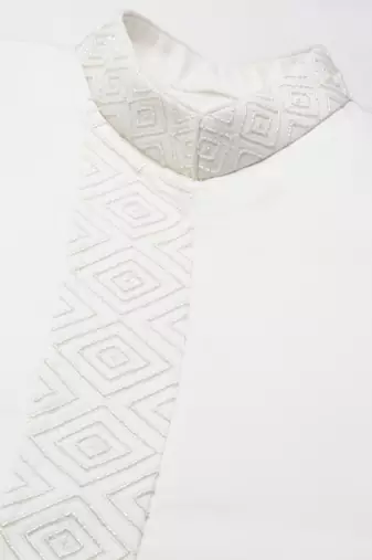 Offwhite angrakha geometrical bandhgala