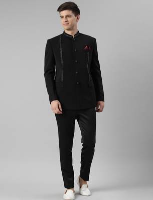 Black embroidery bandhgala 4