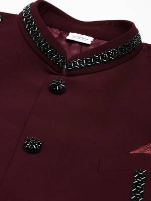 Maroon embroidery bandhgala 2