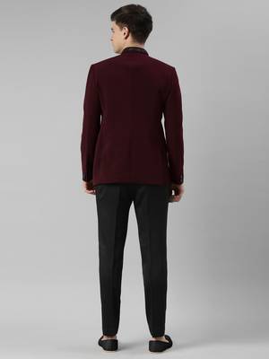 Maroon embroidery bandhgala 5