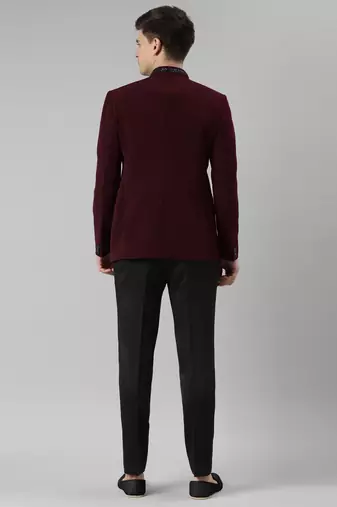 Maroon embroidery bandhgala