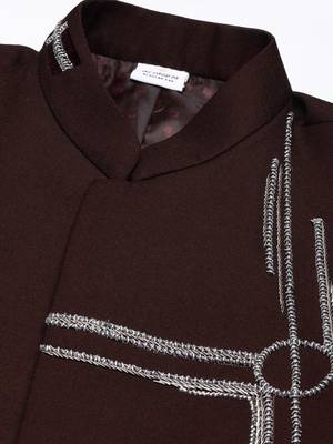 Wine embroidered bandhgala 2