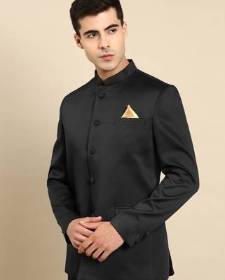 Black bandhgala suit 1
